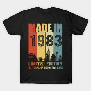Made In 1983 Limited Edition 42 Years Of Being Awesome T-Shirt